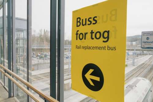 buss for tog i Drammen