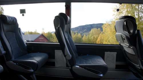 Three seats in the bus.