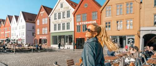 Kvinne på Bryggen.