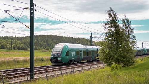 Vy train in green nature