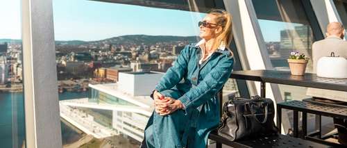 Woman at the Munch roof top terrace