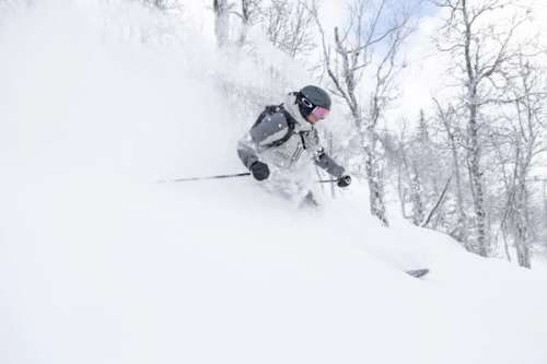 Person alpine skiing.