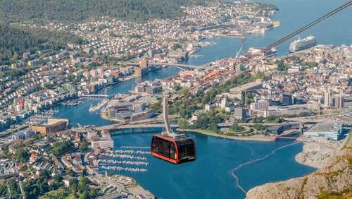 Ulrikensbanen svevar over Bergen