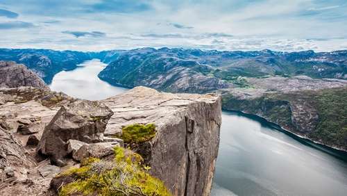 View of Lysefjorden close to the city of Stavanger.