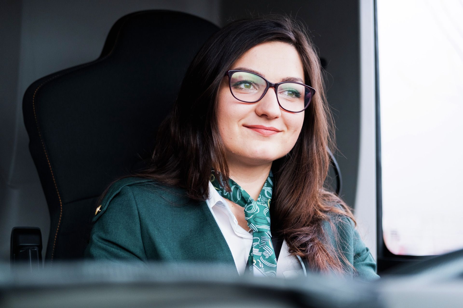 Kvinnlig busschaufför