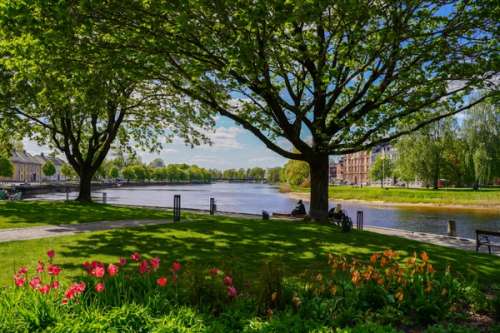 Promenadstråk längs Klarälv i Karlstad