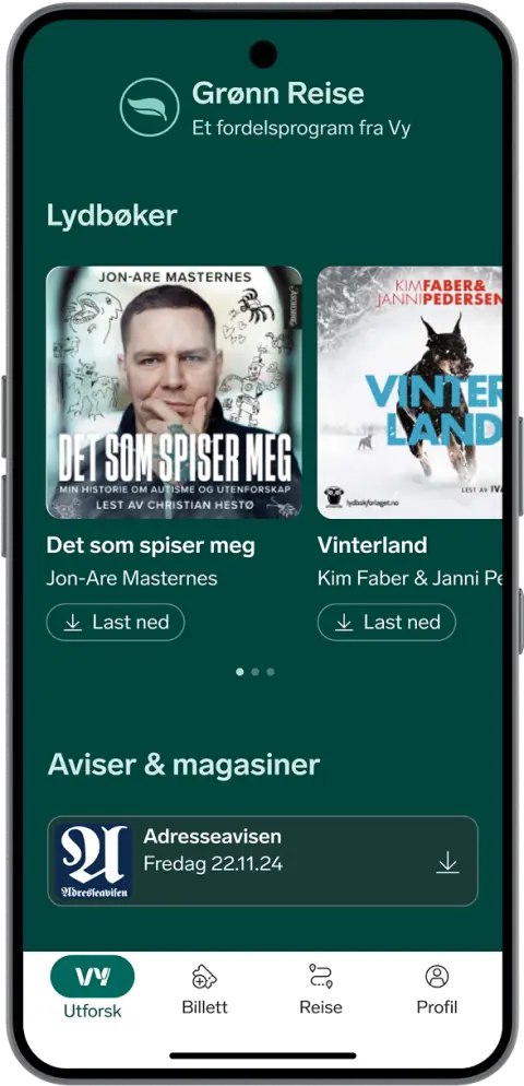 Vy-appen på telefonbilde