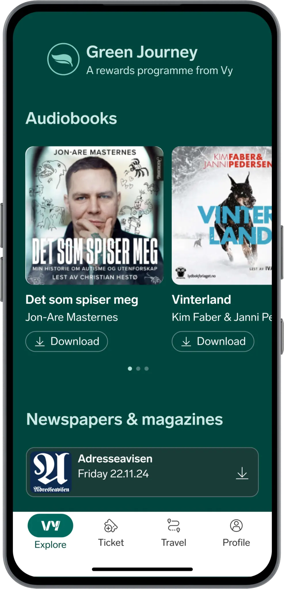 Vy app on phone image